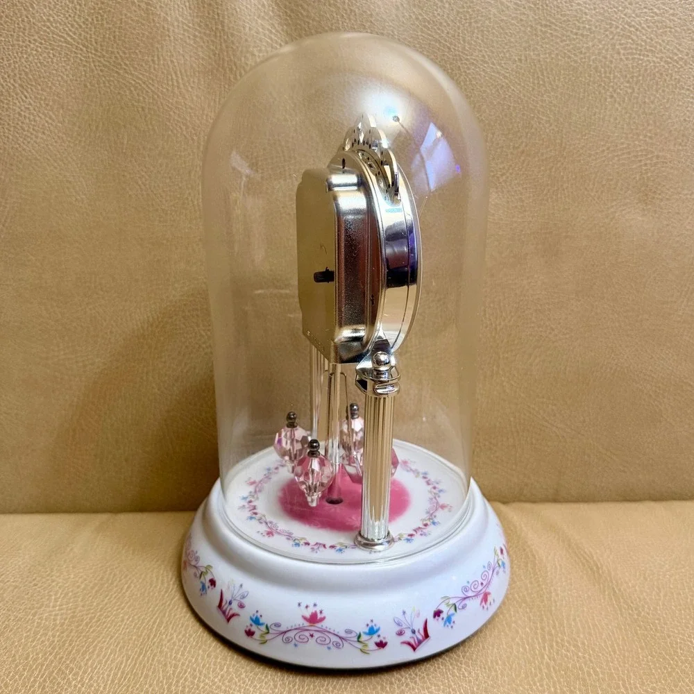 Barbie of Swan Lake Anniversary Dome Clock Vintage 2003 Odette Rotating Pendulum
